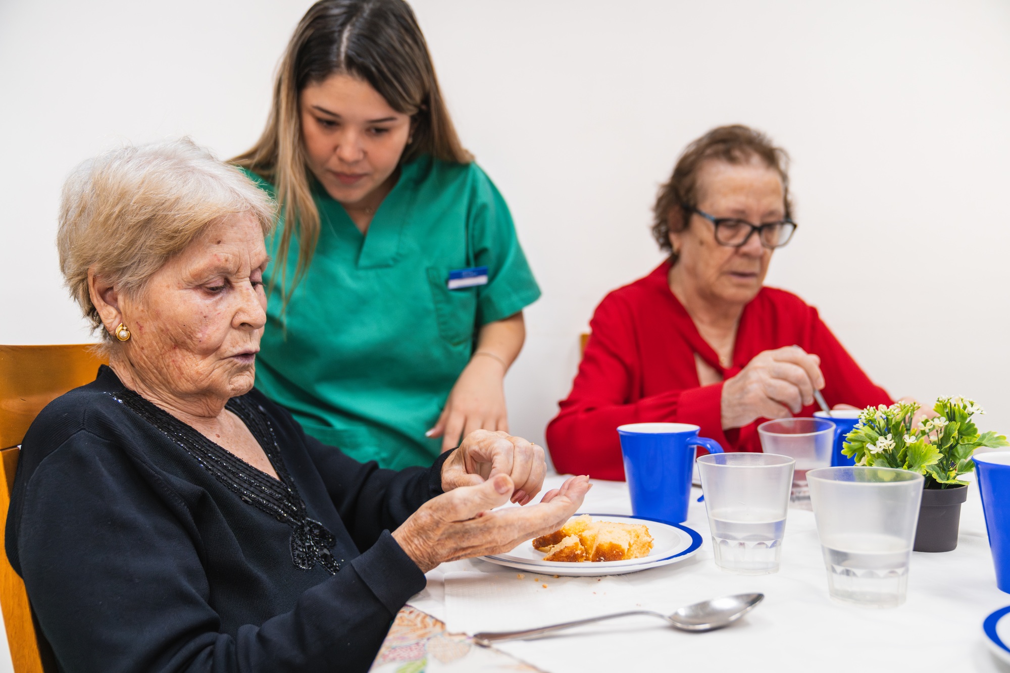 Caring for elderly residents in a nursing home